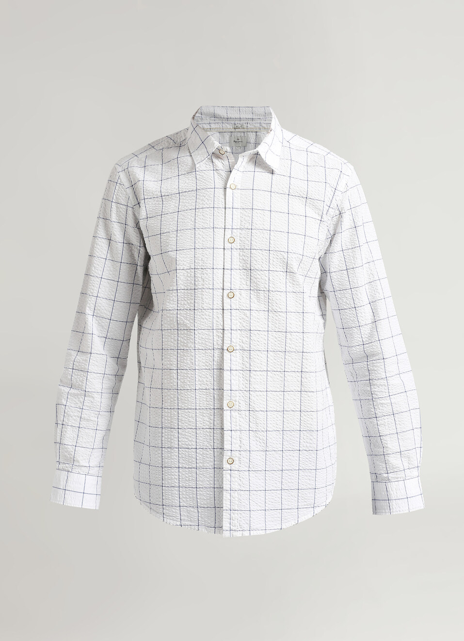 White Checks Seersucker Long Sleeve Shirt, , large image number 5