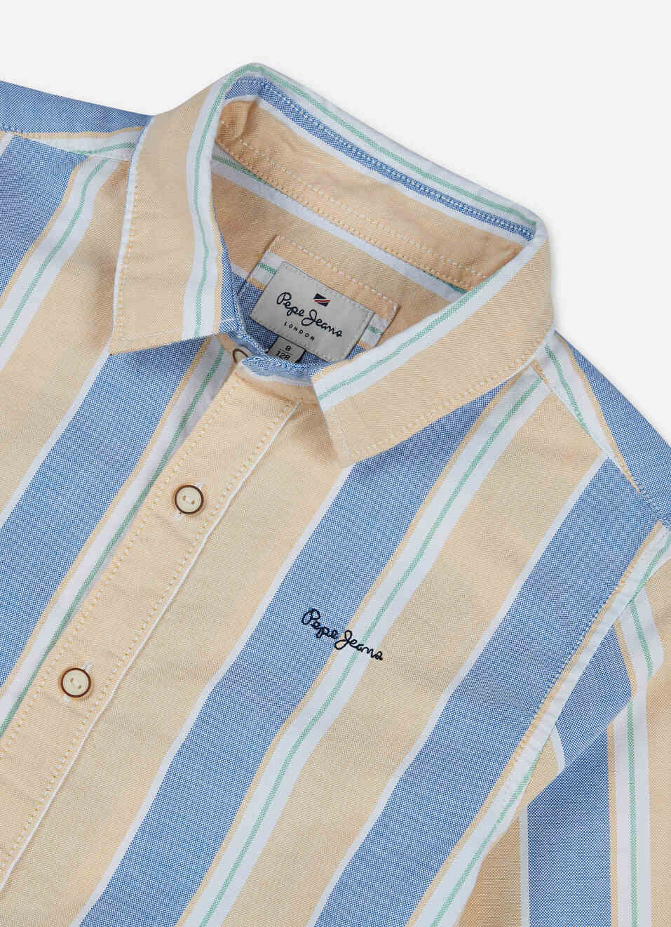 Boys Yellow Vertical Stripe Full Sleeve Oxford Shirt, , large image number 2