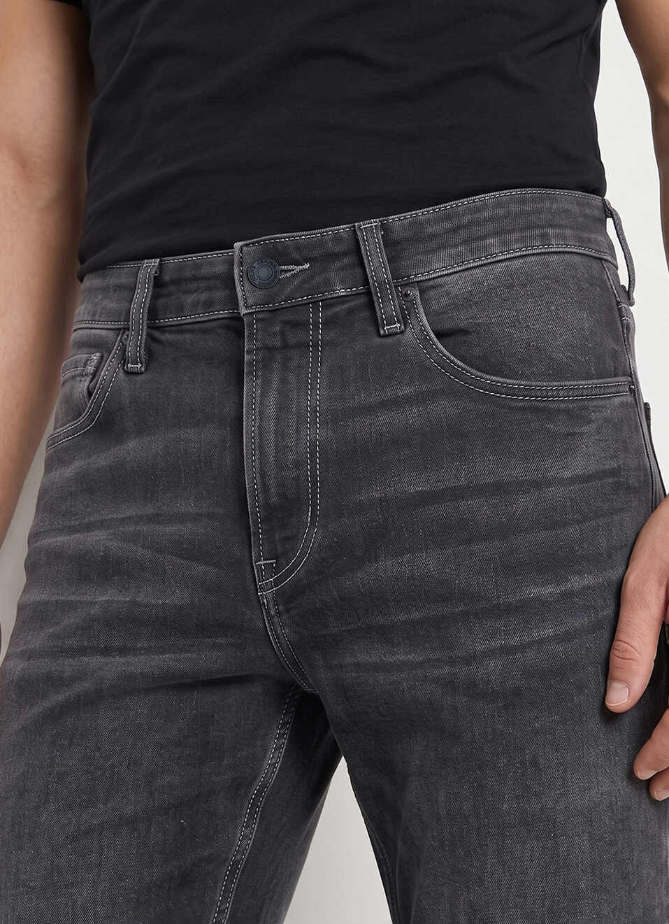 Men Black Stretchable Jeans, , large image number 4