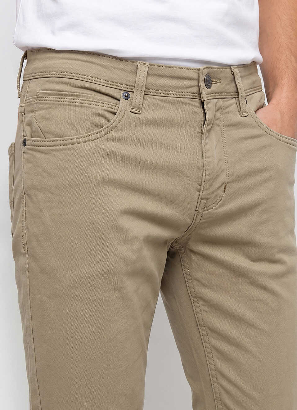 Men Khaki Slim Fit Stretchable Jeans, , large image number 4