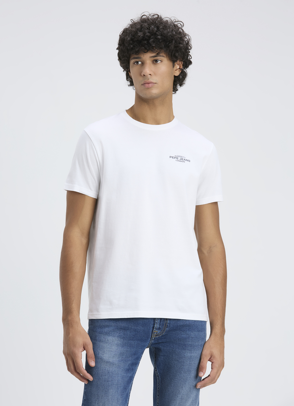 Men White Back Graphic Print T-shirt, , large image number 1