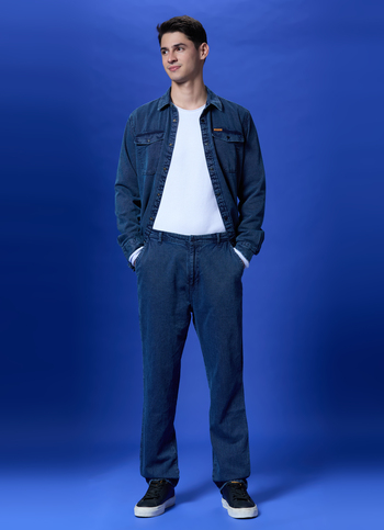 Blue Mid Waist Regular Fit Trousers