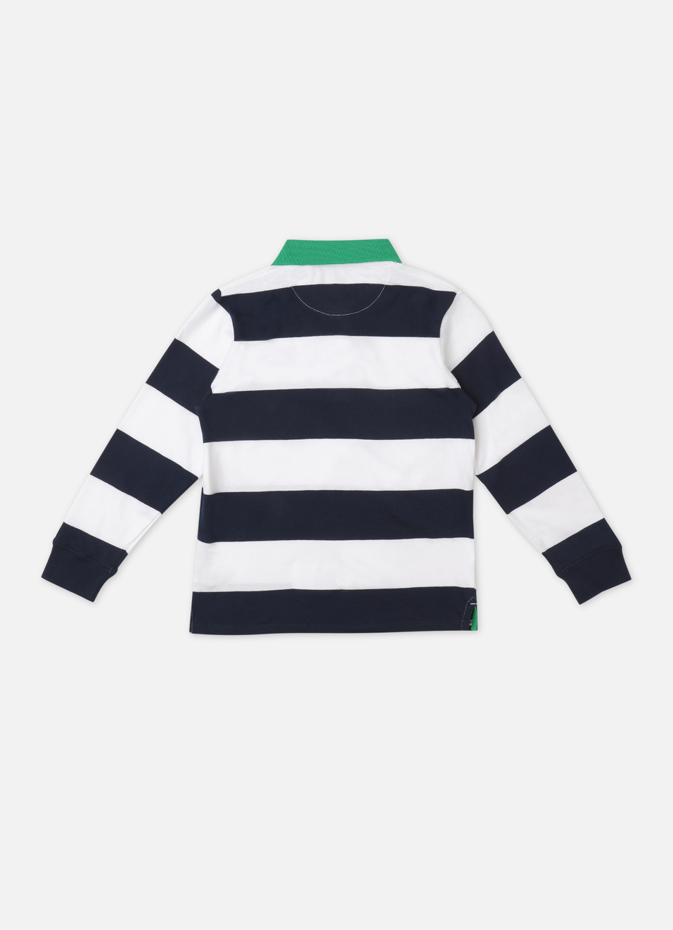 Boys Blue Stripe Full Sleeve Polo, , large image number 1