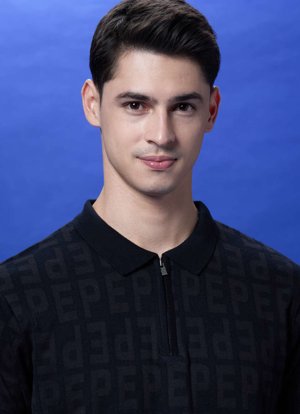 Black Short Sleeve Zipper Polo, , large image number 4