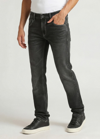 Vapour Black Mid Rise Slim Fit Jeans