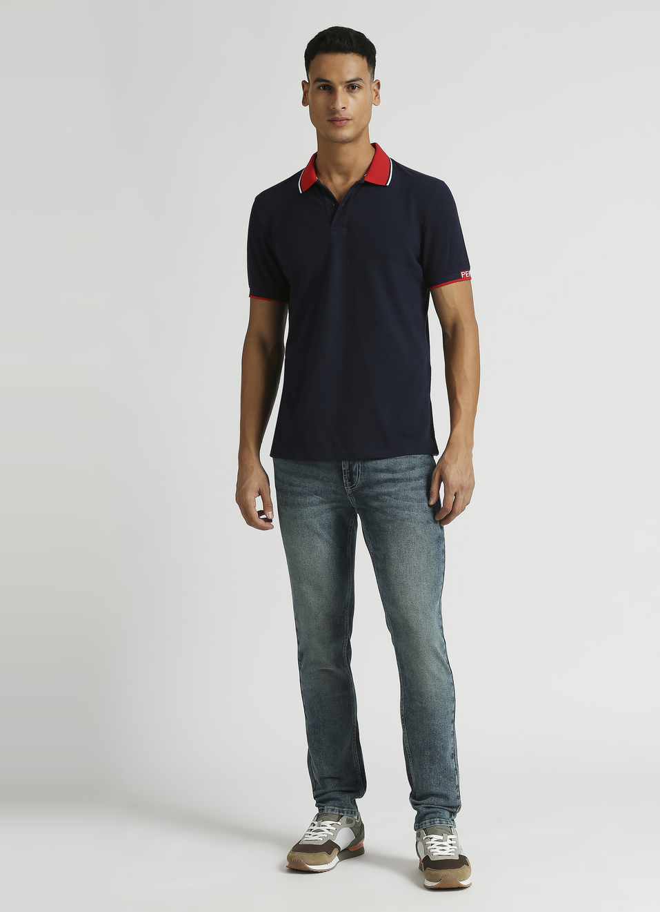 Navy Solid Short Sleeve Polo, , large image number 3