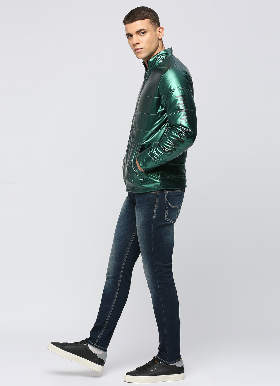 Green Shiny Puffer Jacket, , large image number 5