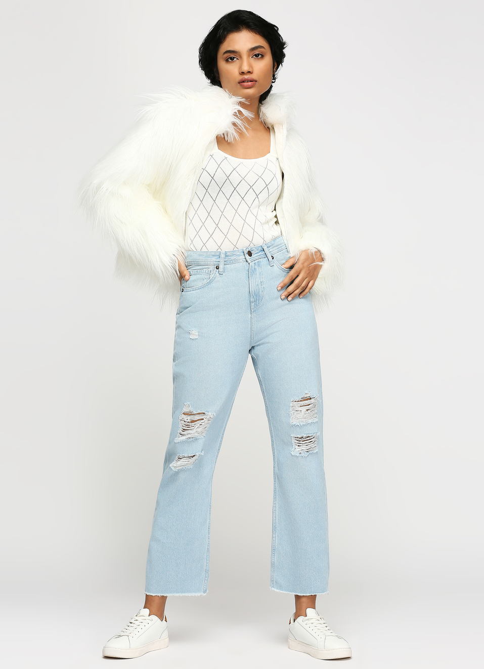 Robyn Light Blue High Rise Straight Fit Jeans, , large image number 0