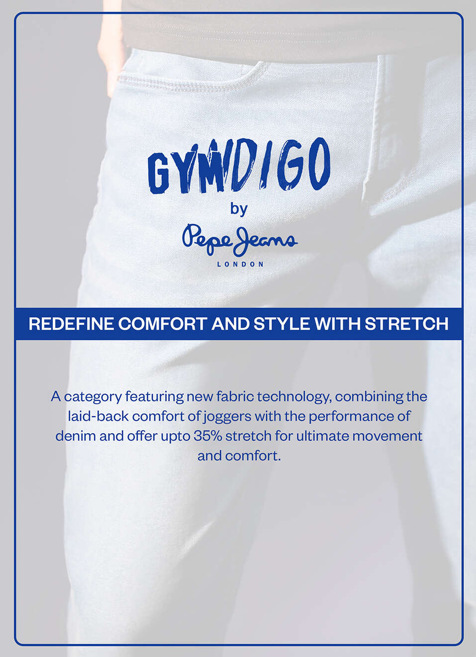 Men Blue Mid Rise Tapered Gymindigo Jogger Like Jeans, , large image number 6
