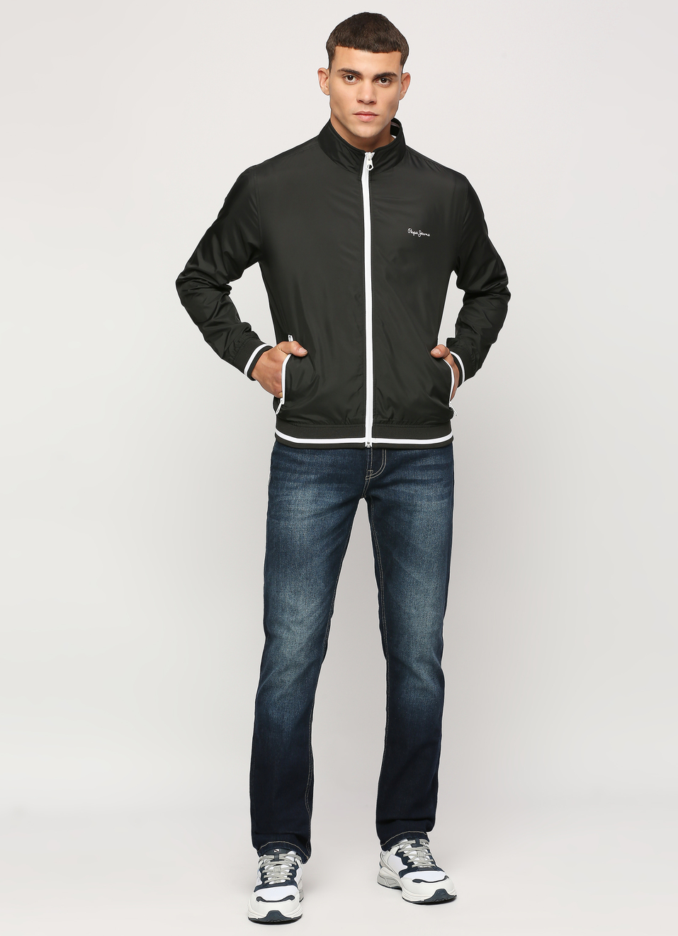BLACK LIGHTWEIGHT FULL SLEEVE JACKET, , large image number 5