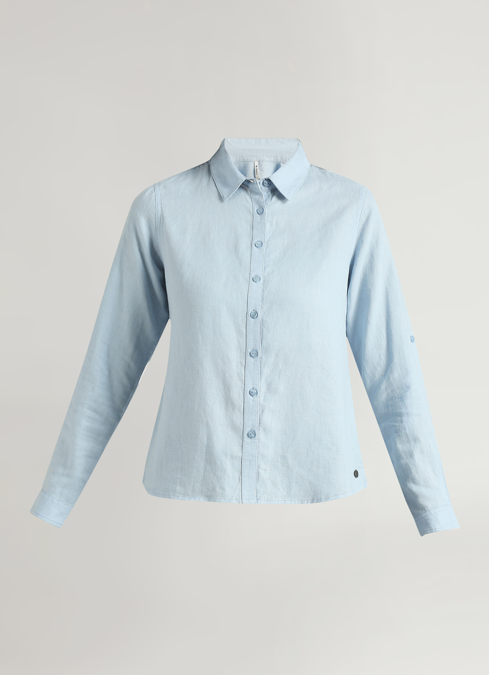Aqua Front Open Placket Linen Full Sleeve Shirt, , large image number 6