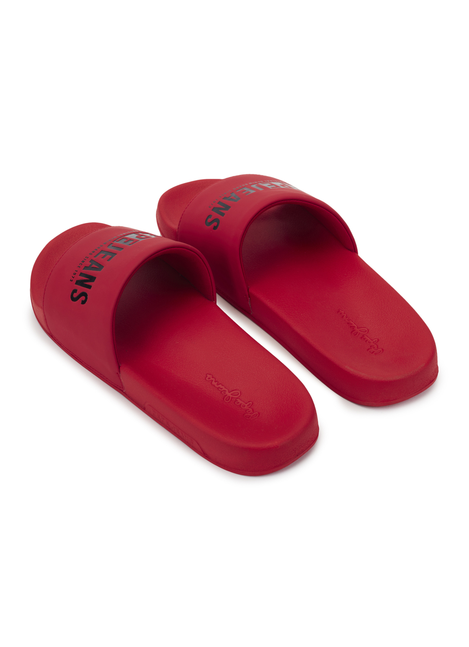 Men Red Logo Printed Arch Fit With Anti-skid Beach Slides, , large image number 3