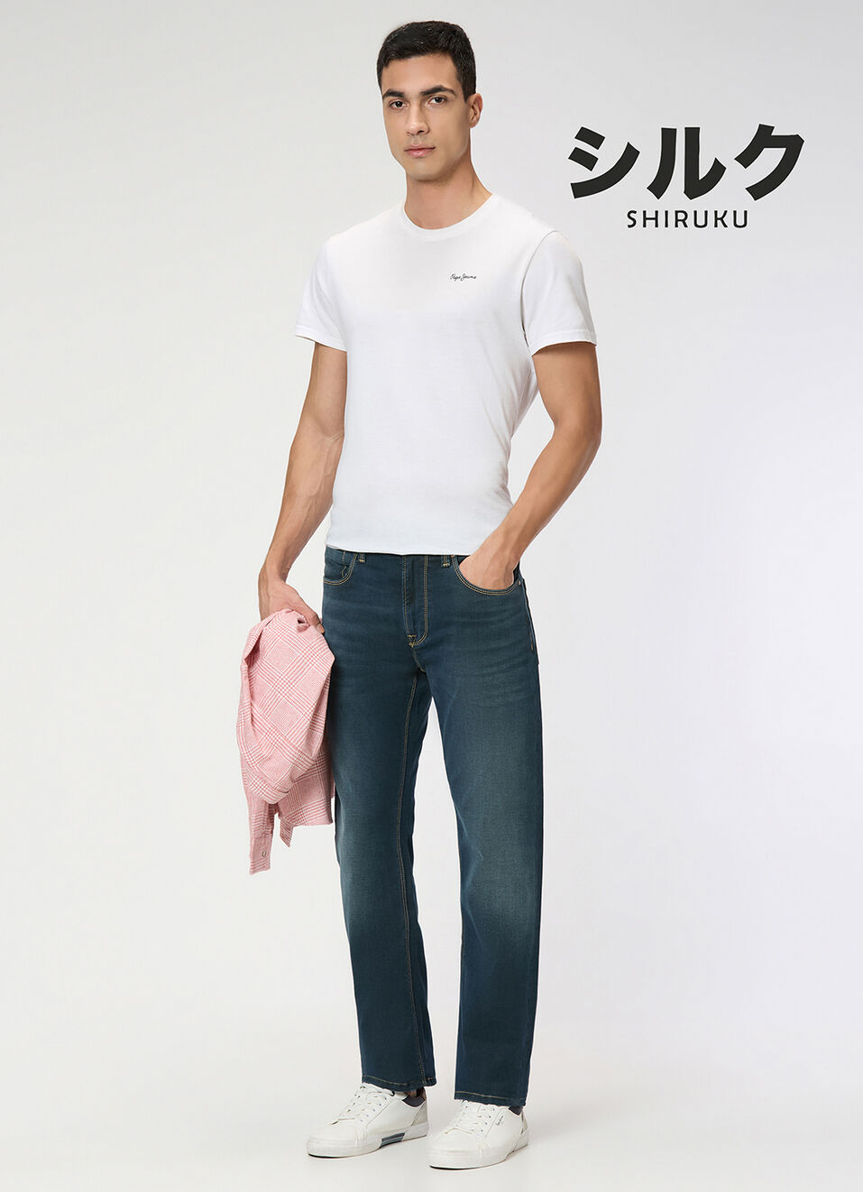 Men Blue Mid Rise Straight Fit All Clima Jeans, , large image number 1