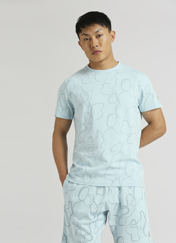 Blue All Over Print Short Sleeve T-shirt