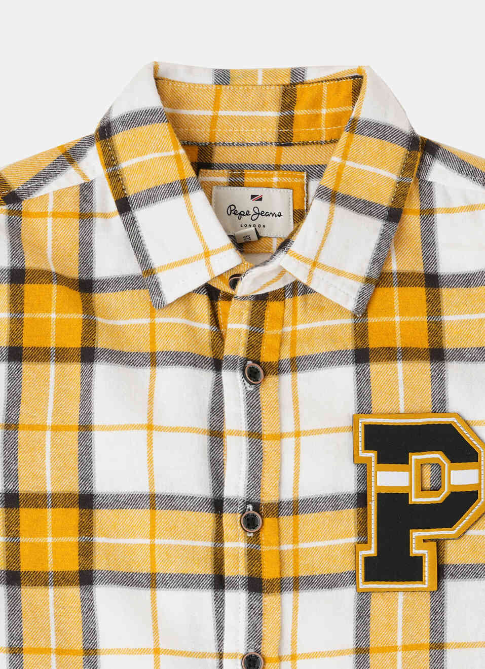 Boys Yellow Checks Long Sleeve Shirt, , large image number 2