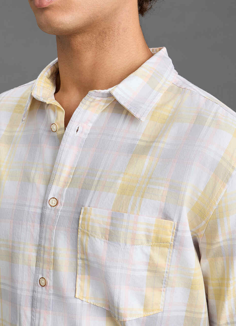 Men Yellow Checked Regular Fit Full Sleeve Casual Shirt, , large image number 1