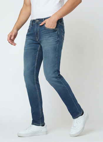 Men Green Slim Fit Stretchable Jeans