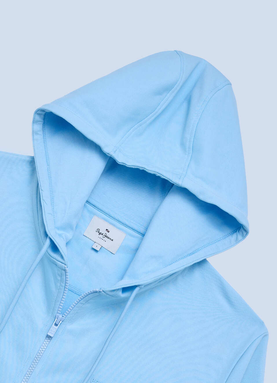 Men Blue Solid Full Sleeve Hoodie, , large image number 6
