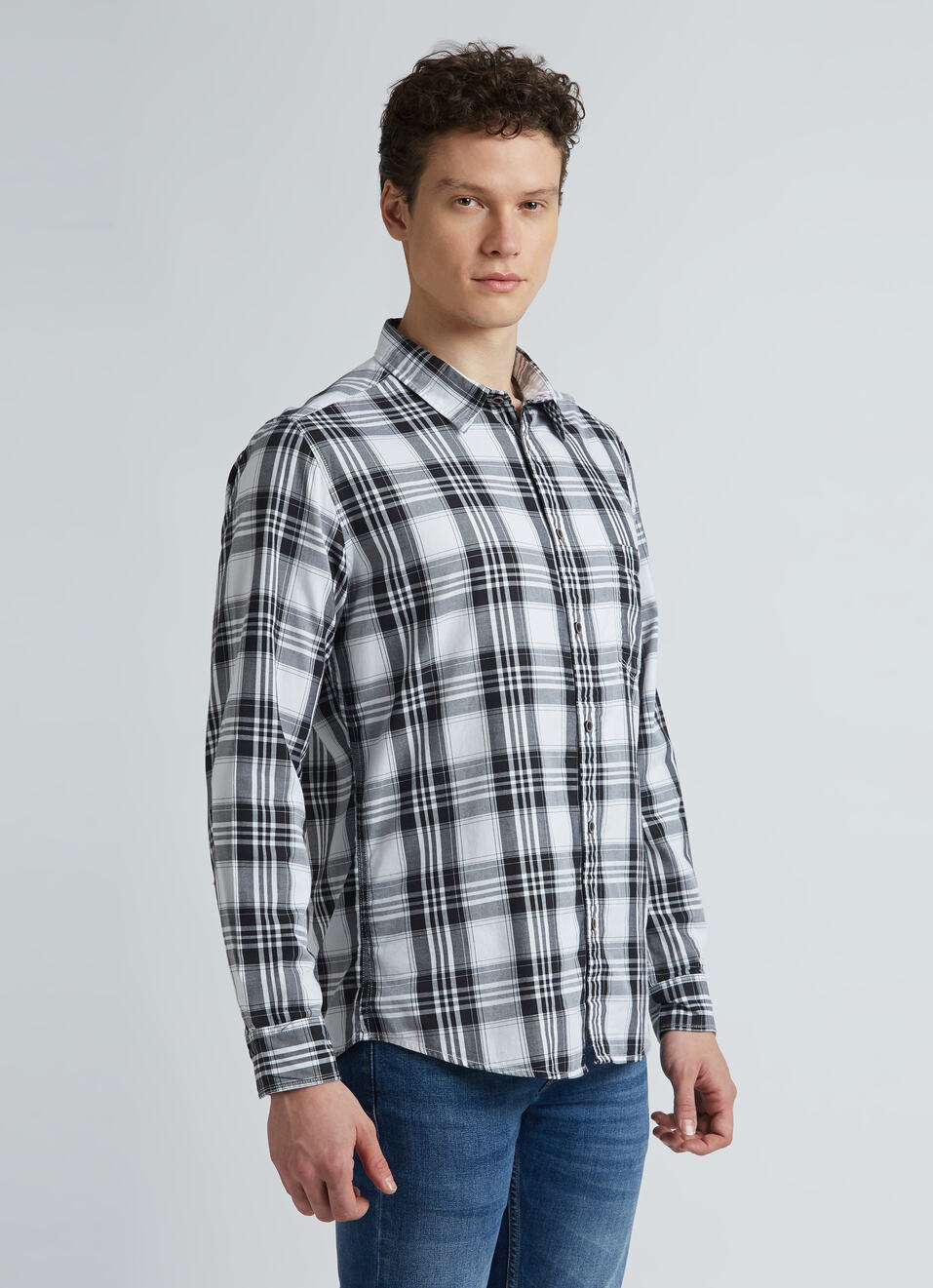 Black Check Full Sleeve Shirt, , large image number 3