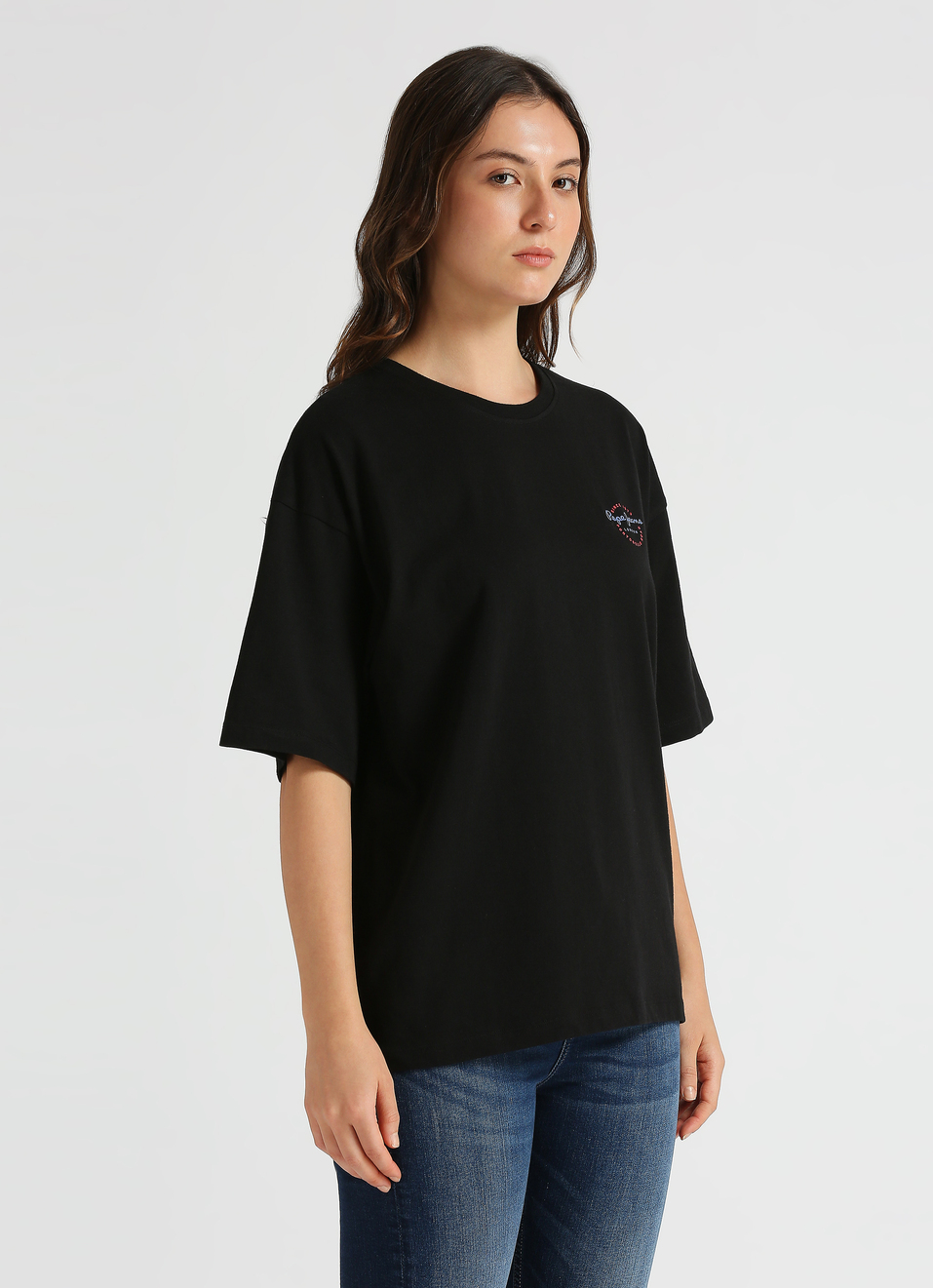 Red Back Print Short Sleeve Oversized T-shirt, , large image number 3