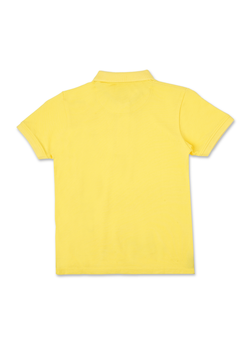 Boys Pop Yellow Brand Print Pique Short Sleeve Polo, , large image number 1