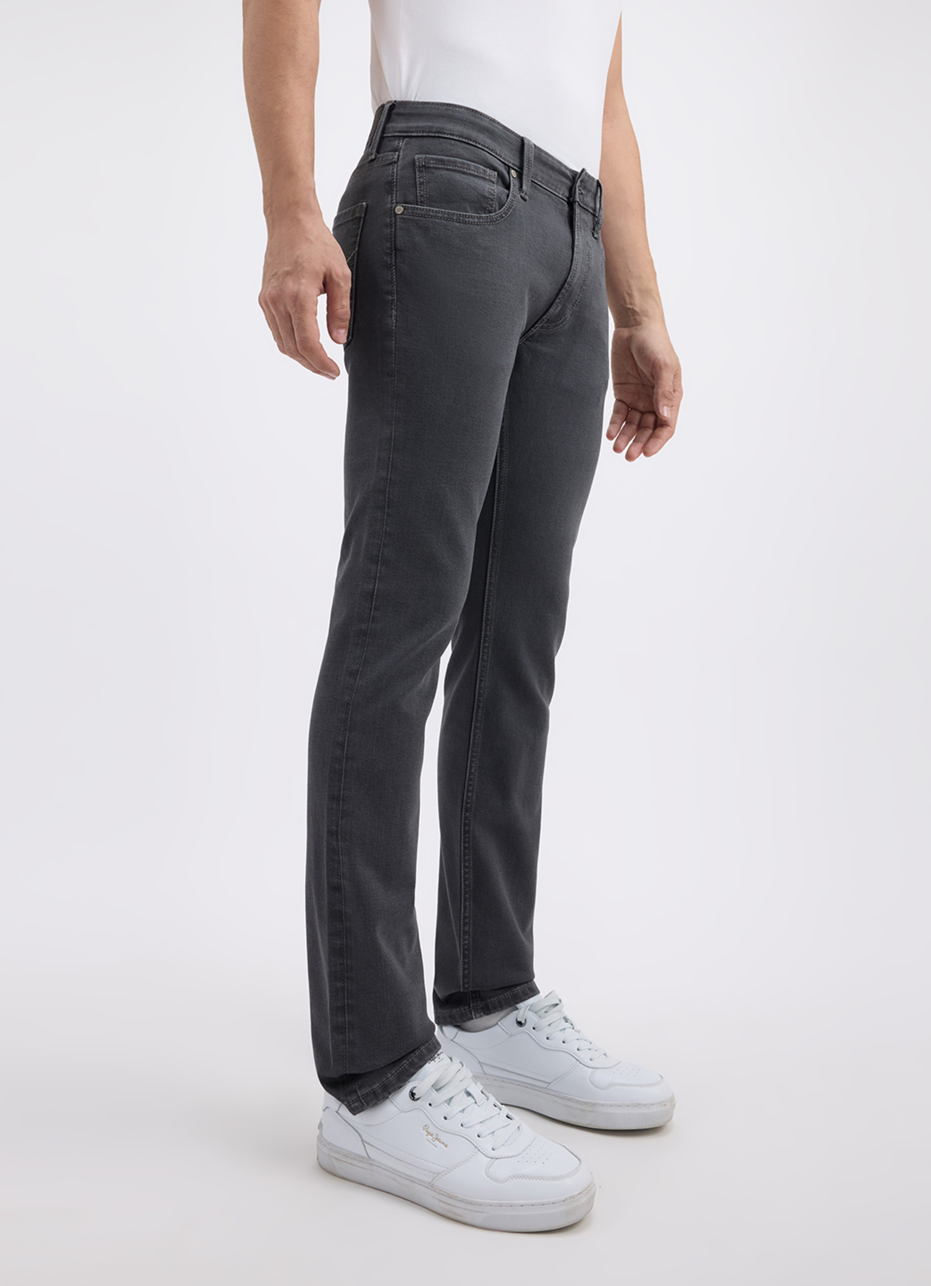 Men Grey Slim Fit Mid Rise All Climate Streachable Jeans, , large image number 8