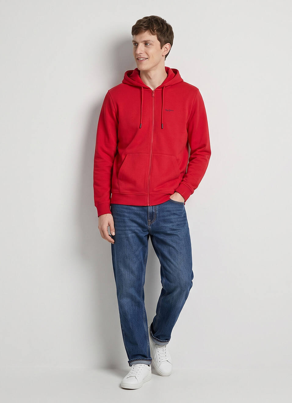 Men Red Back Print Full Sleeve Hoodie, , large image number 5
