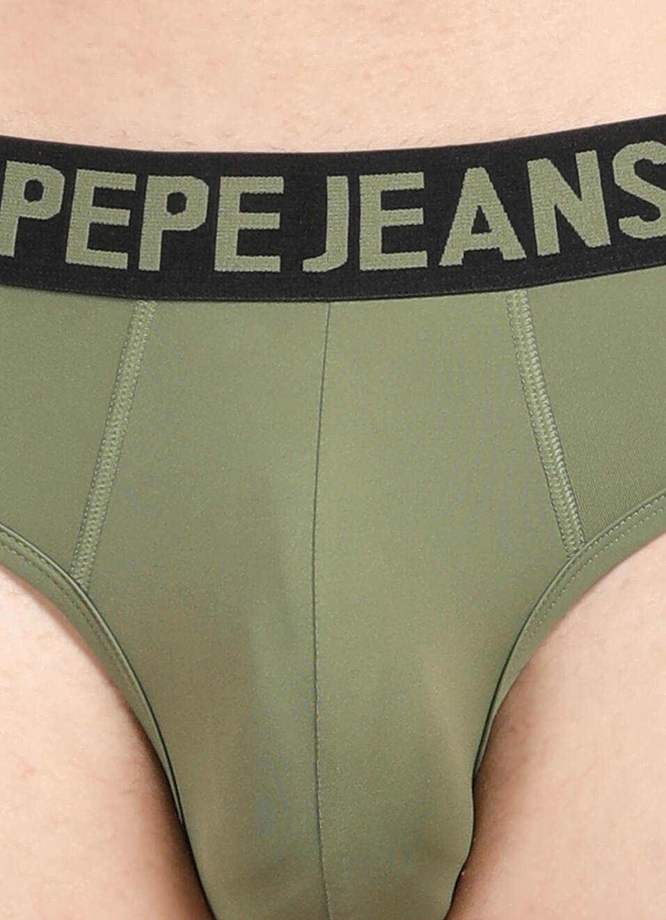 Olive Solid Stretch Briefs, , large image number 4