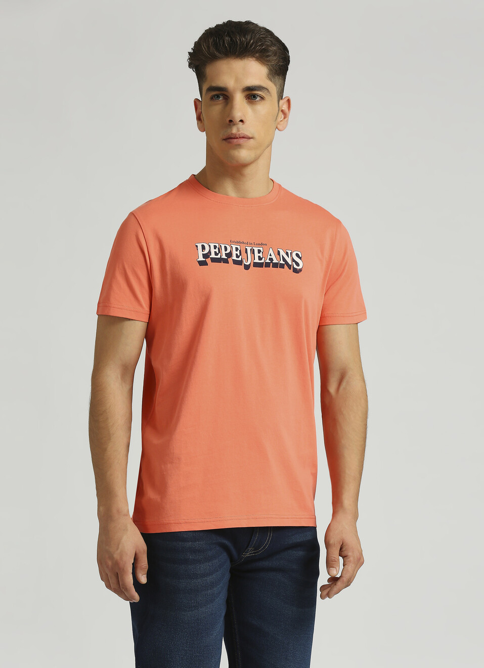 Orange Graphic Printed Short Sleeve T-shirt, , large image number 2