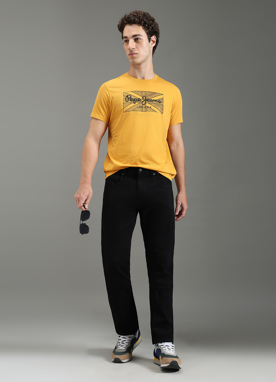 Men Yellow Slim Fit Graphic T-shirt, , large image number 2