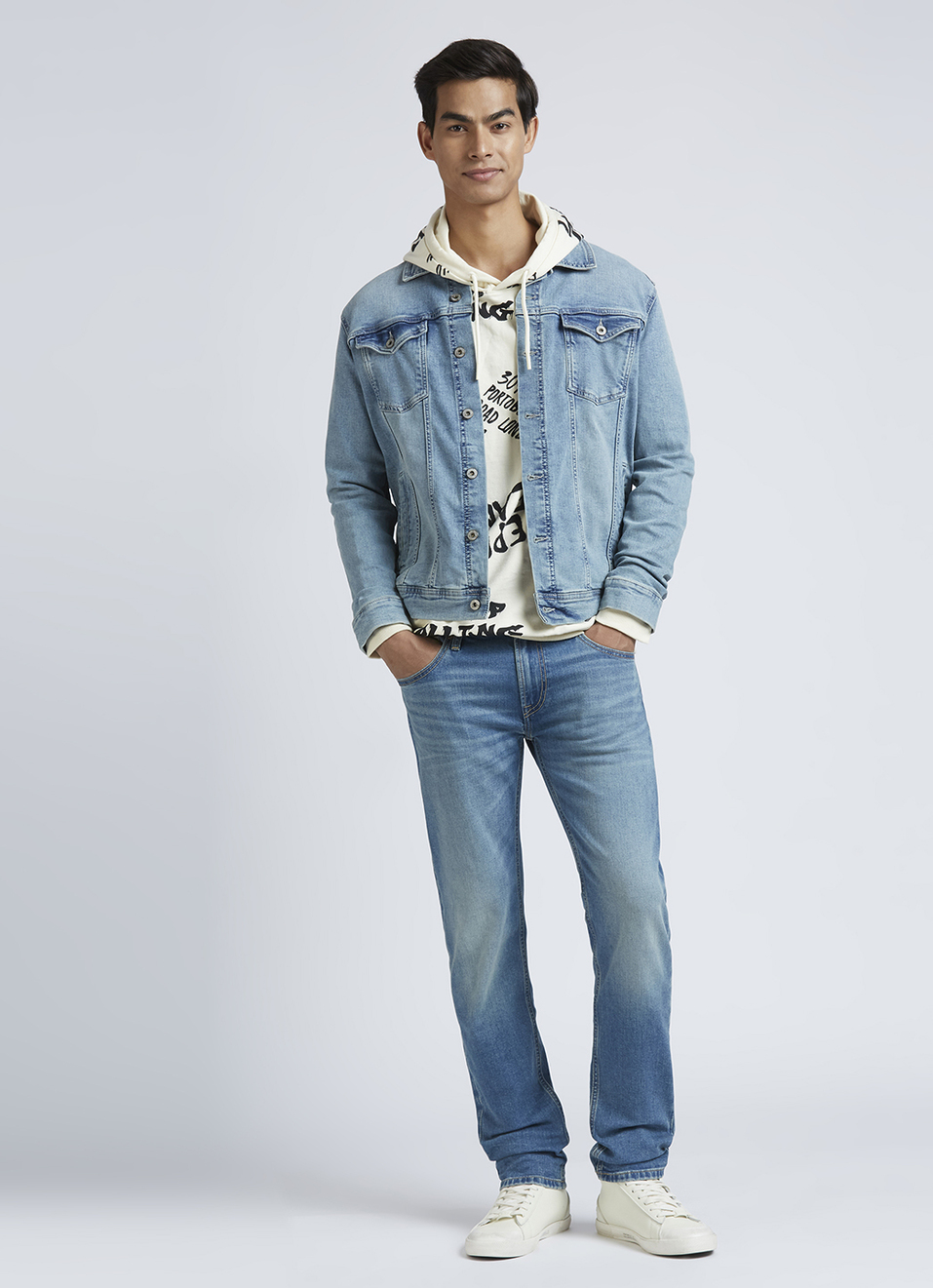 Danial Blue Low Rise Tapered Jeans, , large image number 1