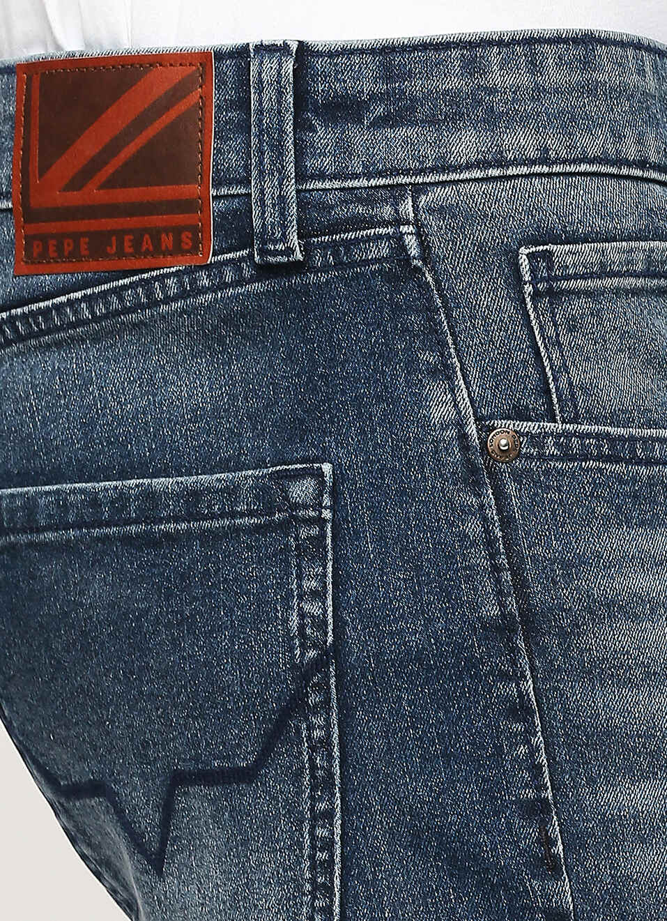 Holborne Dark Blue Mid Rise Straight Fit Jeans, , large image number 4
