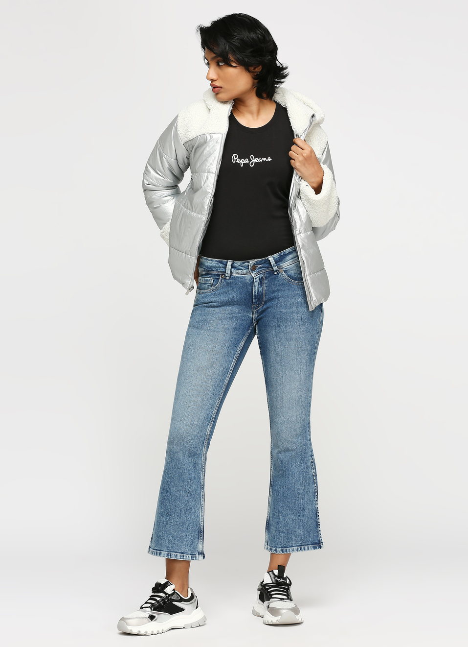 Blue Pimlico Mid Rise Flare Jeans, , large image number 0