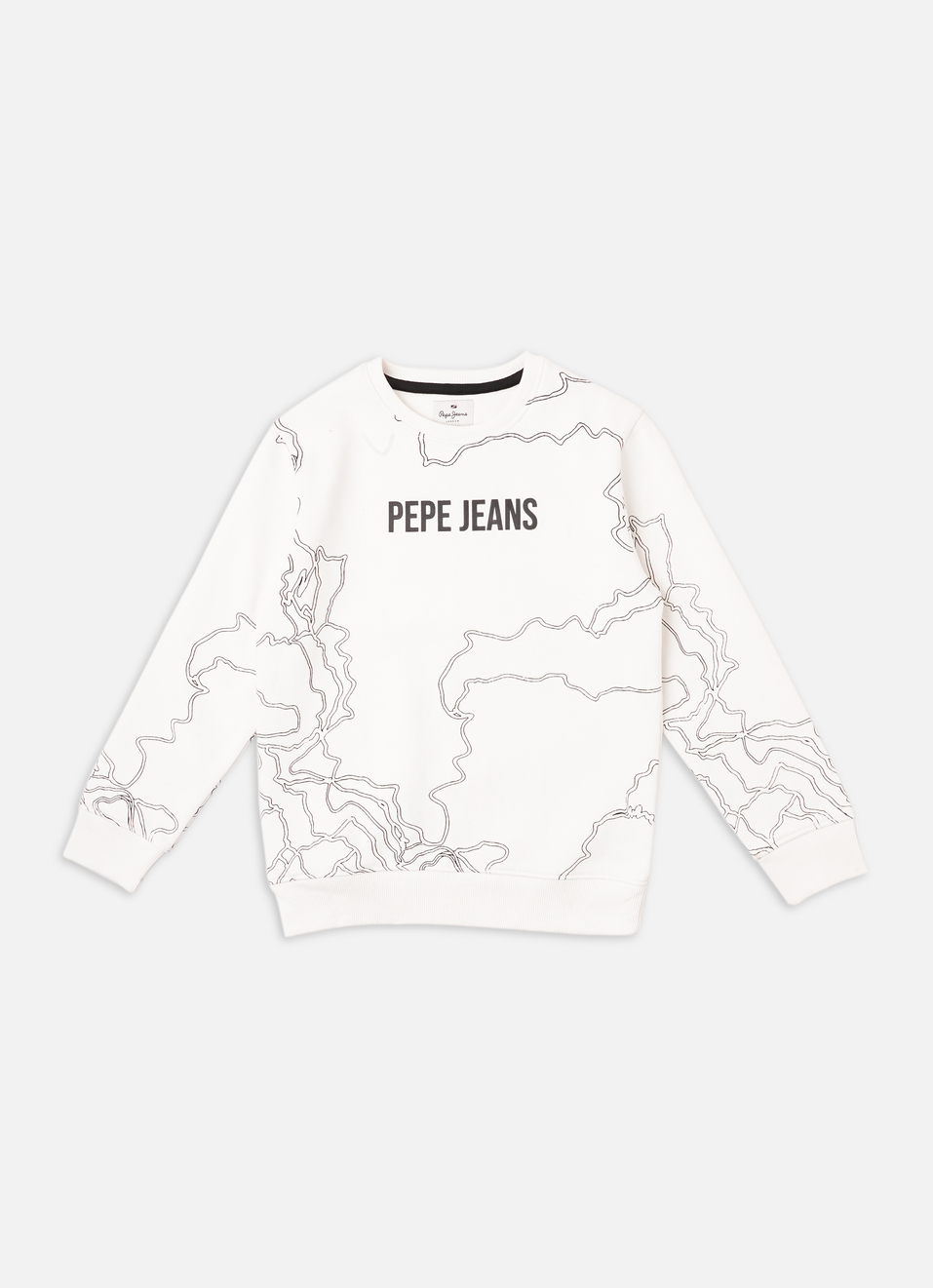 Boys White Printed Full Sleeve Sweatshirt, , large image number 0