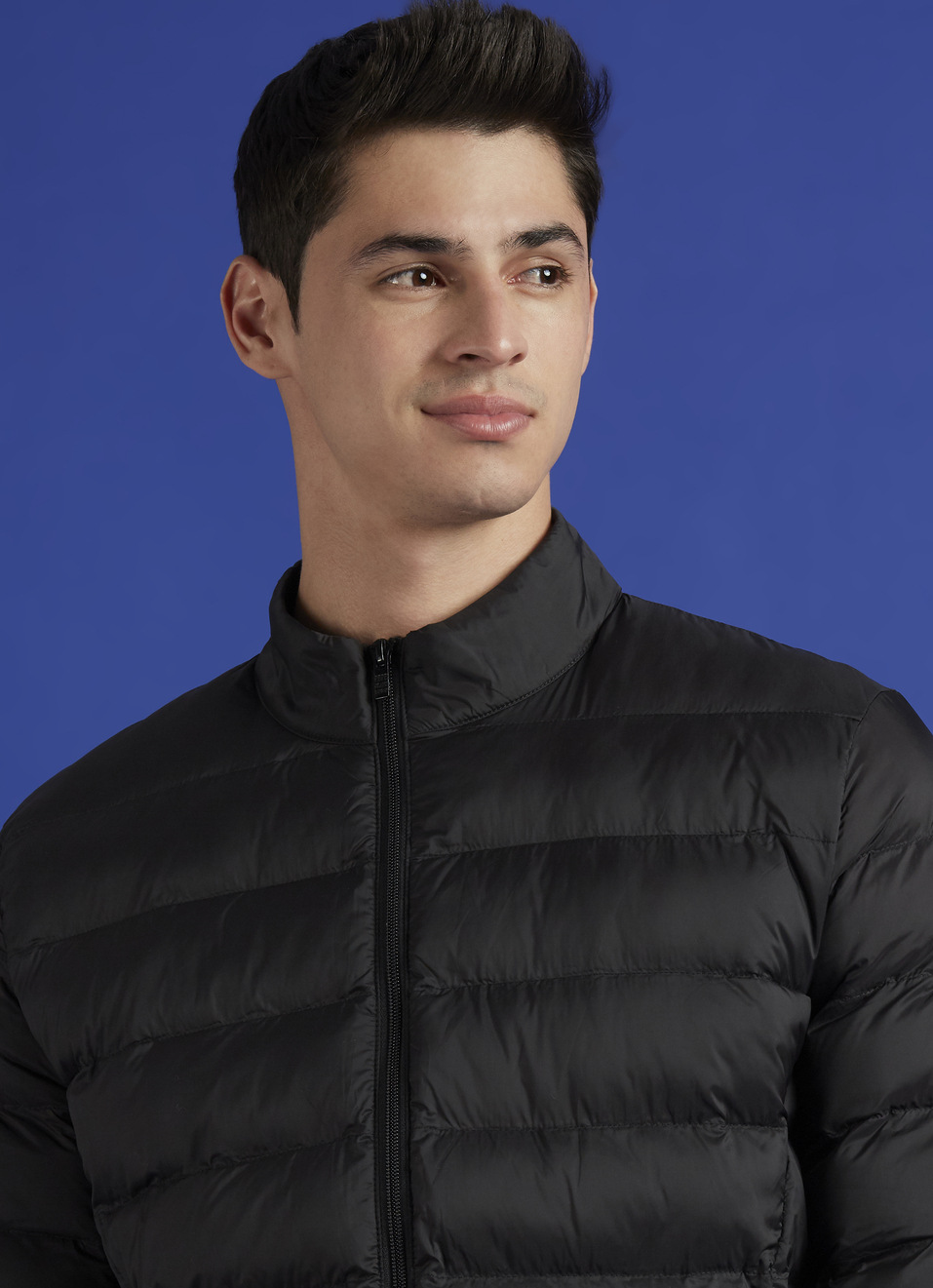 Black High Neck Full Sleeve Puffer Jacket, , large image number 4