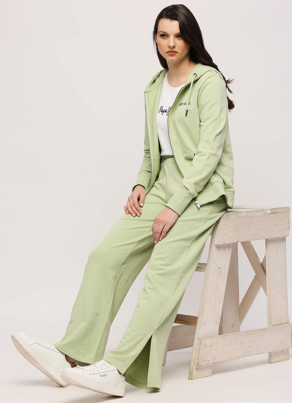 Green Wide Leg Sweatpants, , large image number 6