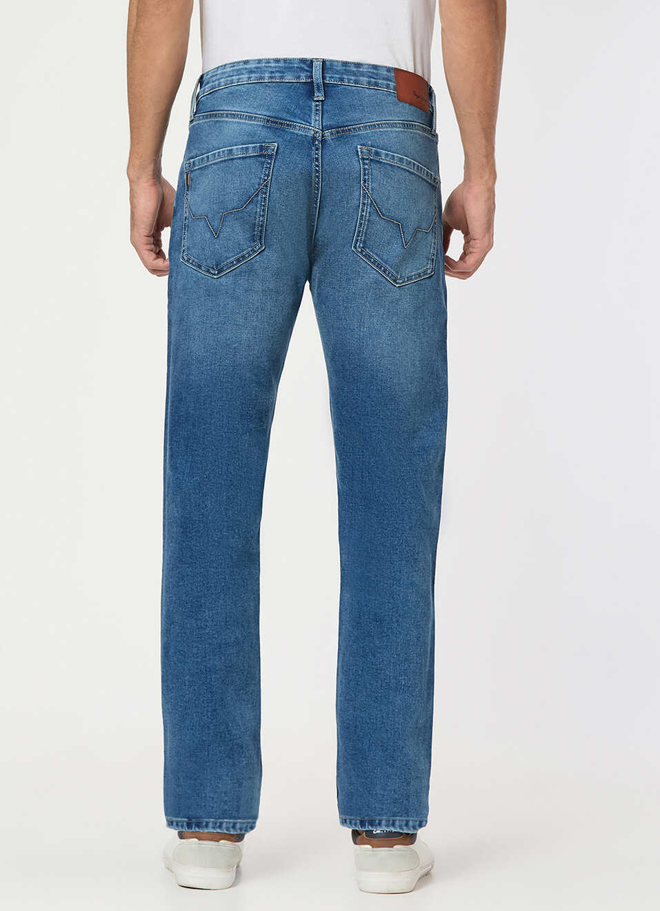 Men Blue Mid Rise Straight Fit All Clima Jeans, , large image number 3