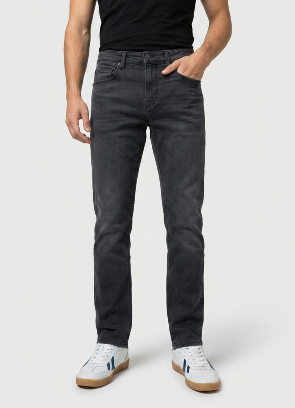 Men Black Stretchable Jeans, , large image number 2