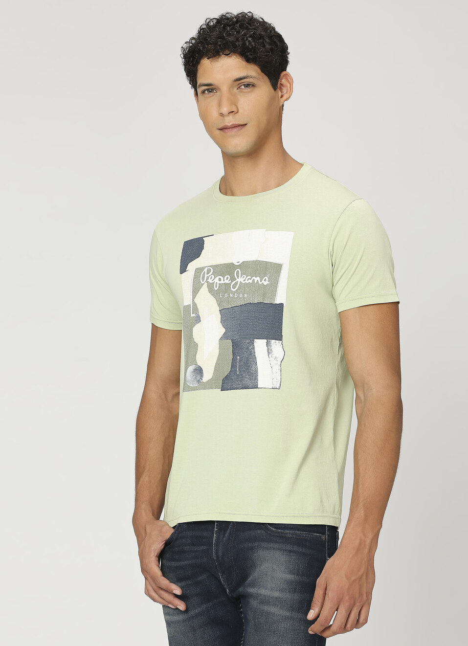 Green Crew Neck Short Sleeve T-shirt, , large image number 3
