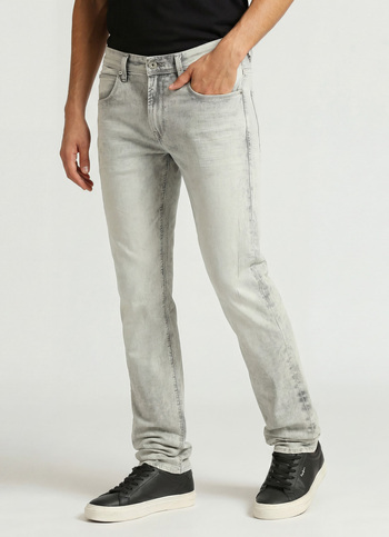 Vapour Light Grey Mid Rise Slim Fit Powerflex Jeans