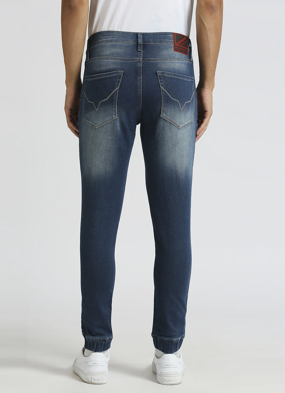 Dark Blue Mid Rise Tapered Jogger, , large image number 3