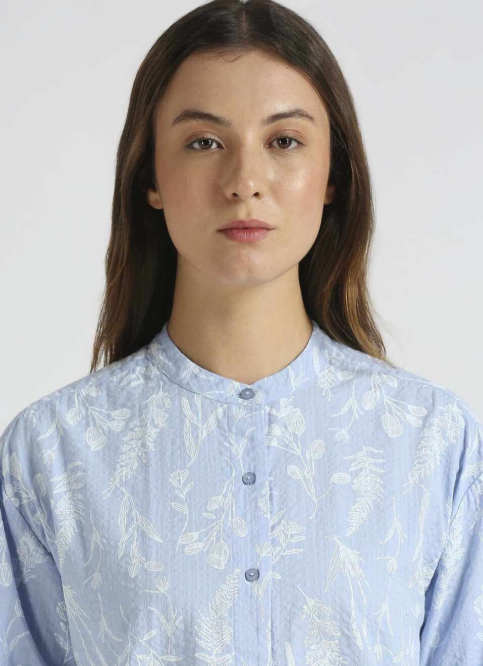 Blue Floral Print Full Sleeve Shirt, , large image number 4
