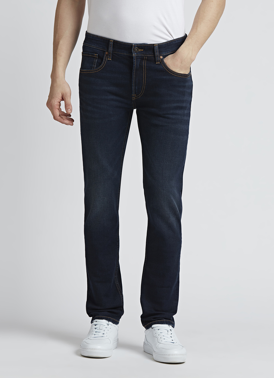 Danial Blue Low Rise Tapered Jeans, , large image number 2