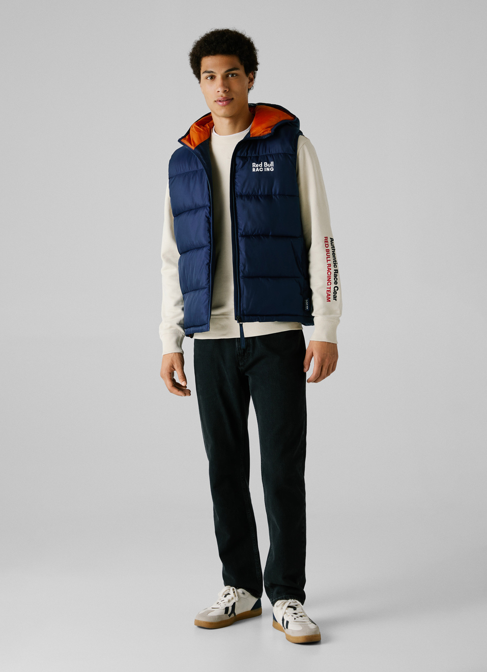 Red Bull Racing X Pepe Jeans Blue Printed Logo Hooded Gilet, , large image number 3