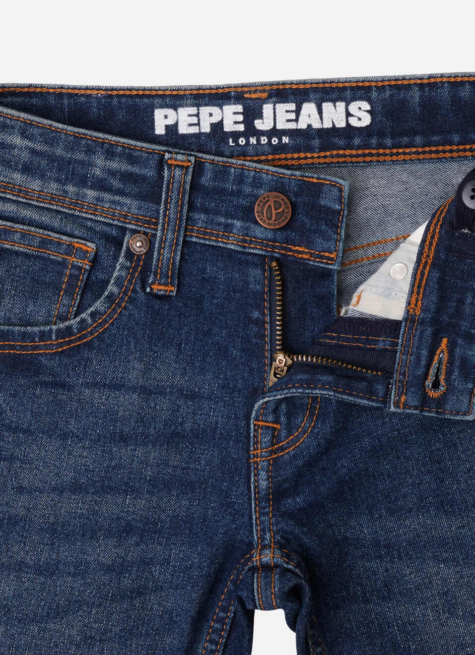 Boys Blue Mid Rise Slim Fit Jeans, , large image number 3