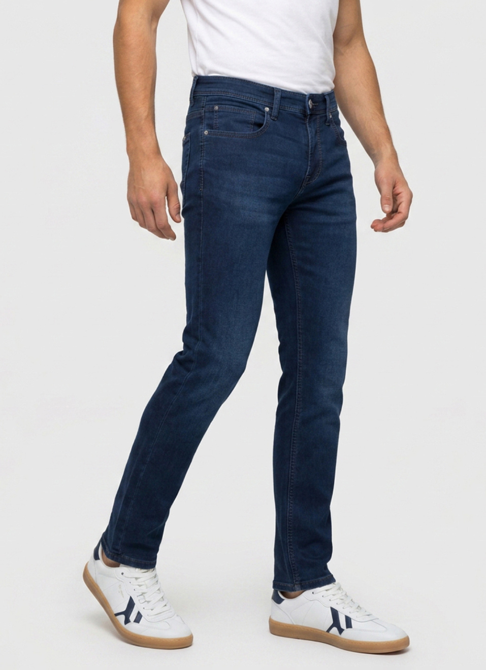 Men Blue Slim Fit Mid Rise Stretchable Jeans, , large image number 0