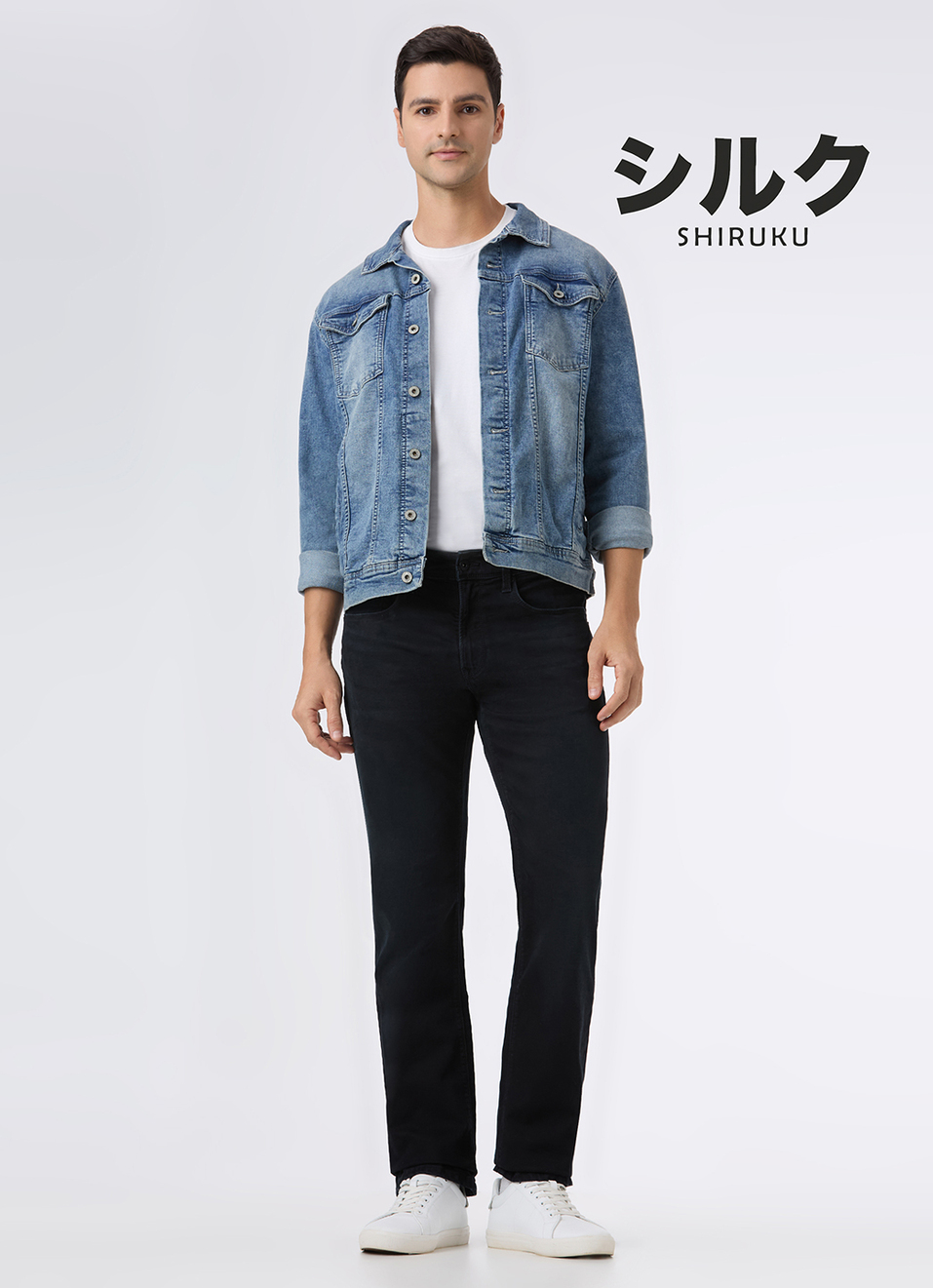 Men Black Mid Rise Straight Fit Jeans, , large image number 1