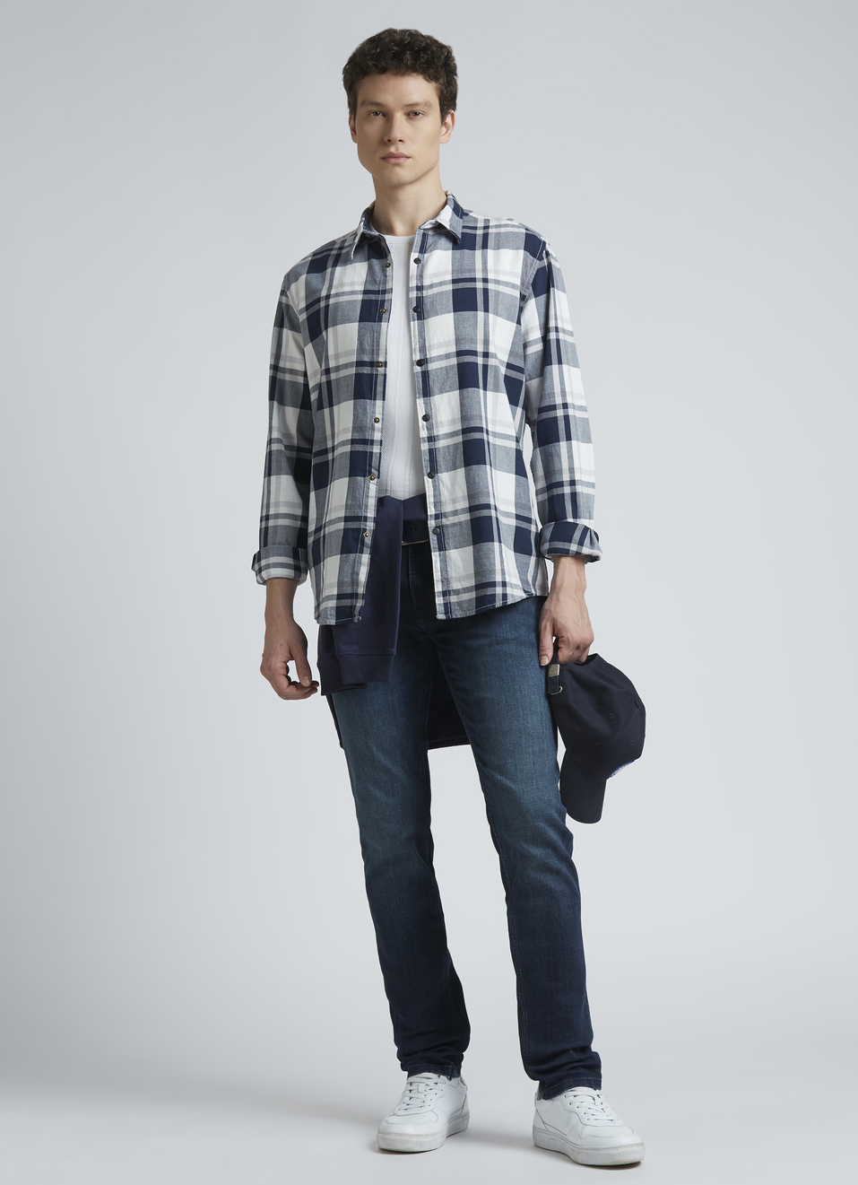 Navy Checks Full Sleeve Shirt, , large image number 5