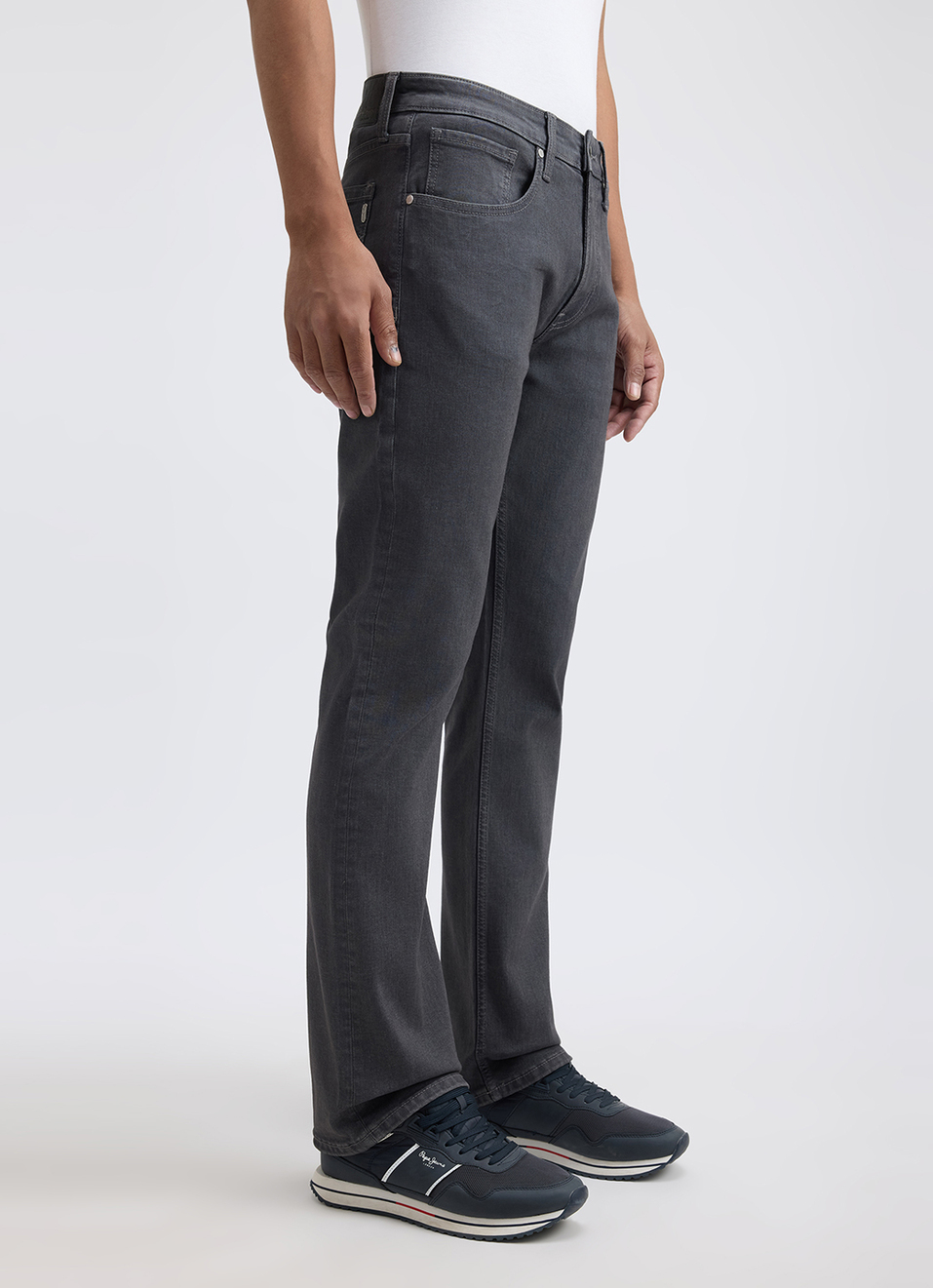 Men Grey Bootcut Fit Mid Rise All Climate Jeans, , large image number 5