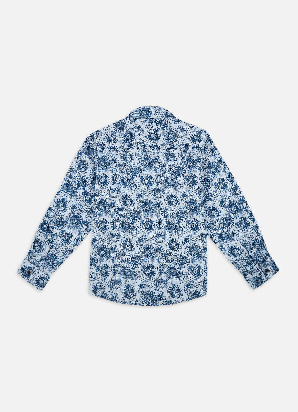 Boys Blue All Over Abstract Print Full Sleeve Shirt, , large image number 1